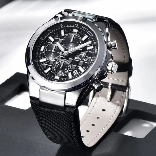 Montre Homme BENYAR BY-5206A – Classique Luxe, Bracelet Cuir