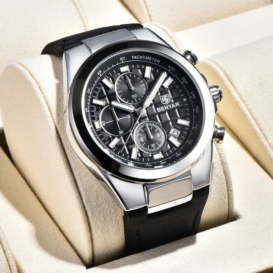 Montre Homme BENYAR BY-5206A – Classique Luxe, Bracelet Cuir