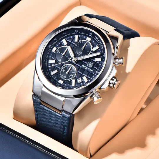 Montre Homme BENYAR BY-5206A – Classique Luxe, Bracelet Cuir
