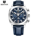 Montre Homme BENYAR BY-5205 – Sport Quartz, Bracelet Cuir, Waterproof
