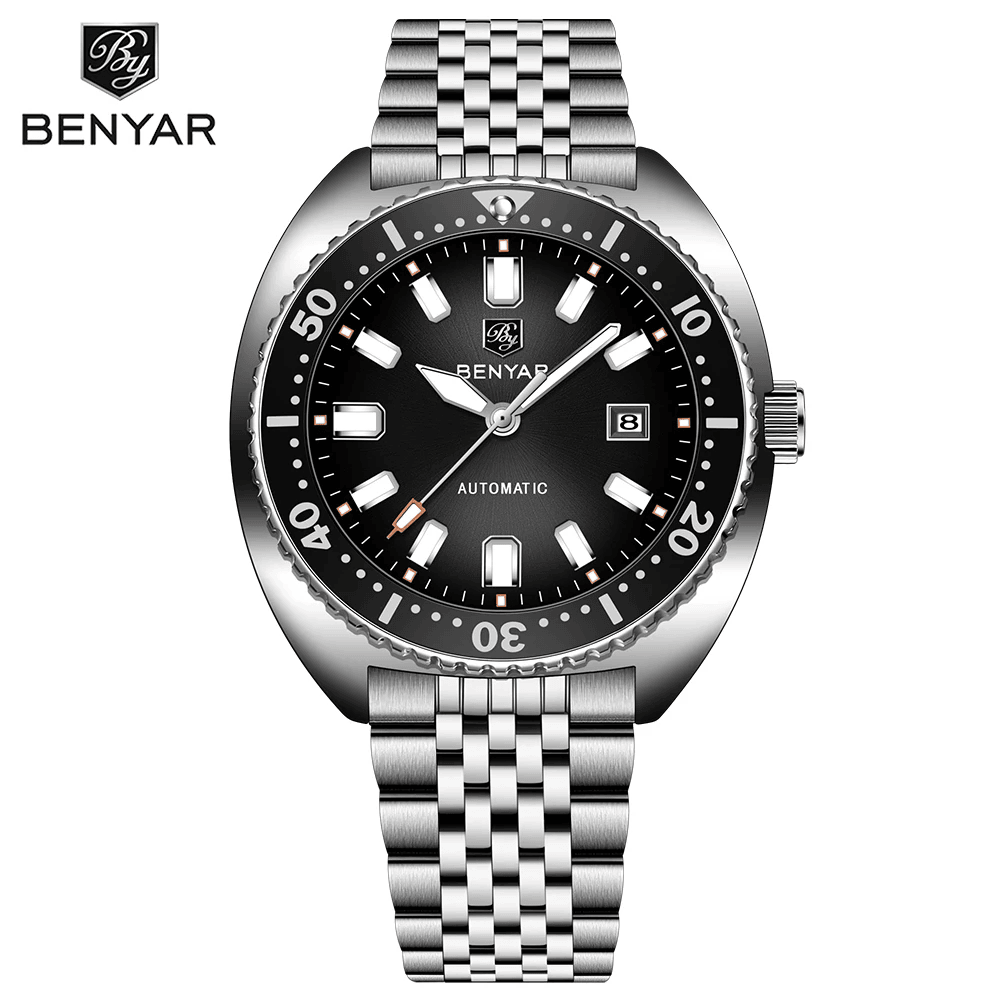 Montre Homme Mécanique Automatique BENYAR BY-5211 – Verre Saphir, Bracelet Jubilé, 5ATM
