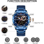 NAVIFORCE NF9163 – Montre Homme Luxe Étanche Acier Inoxydable