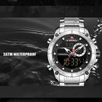 NAVIFORCE NF9163 – Montre Homme Luxe Étanche Acier Inoxydable