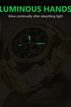 Montre Homme Chronographe Mini Focus MF0495G – Acier Inoxydable Doré, Quartz, 3ATM