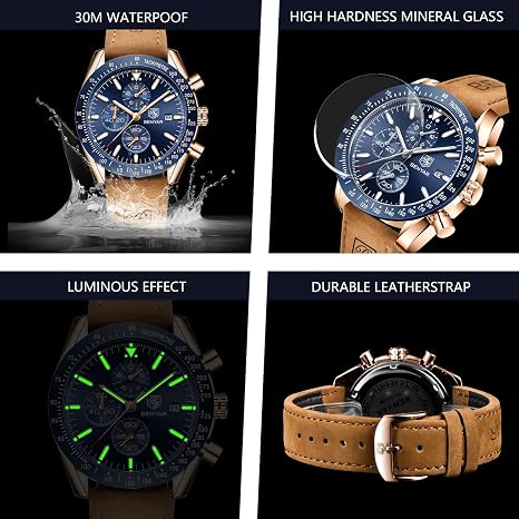 BENYAR BY-5140 Montre Homme Chronographe Étanche
