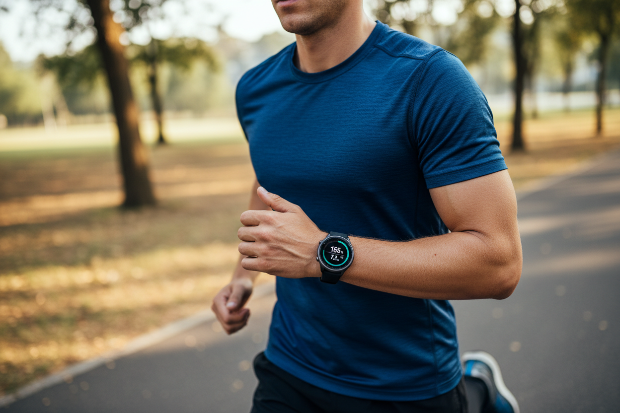 اريد الساعة تكون سمارت واتش والرجل يكون رياضي بشكل واقعي