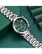 Montre Homme Chronographe Mini Focus MF0489L – Cadran Vert, Acier Inoxydable, 3ATM
