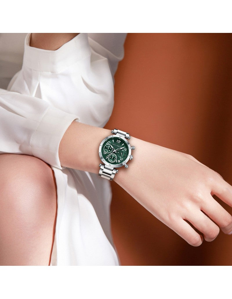 Montre Homme Chronographe Mini Focus MF0489L – Cadran Vert, Acier Inoxydable, 3ATM