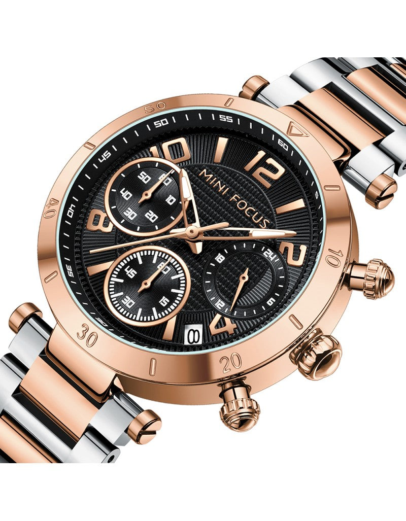Montre Homme Chronographe Mini Focus MF0489L – Cadran Vert, Acier Inoxydable, 3ATM