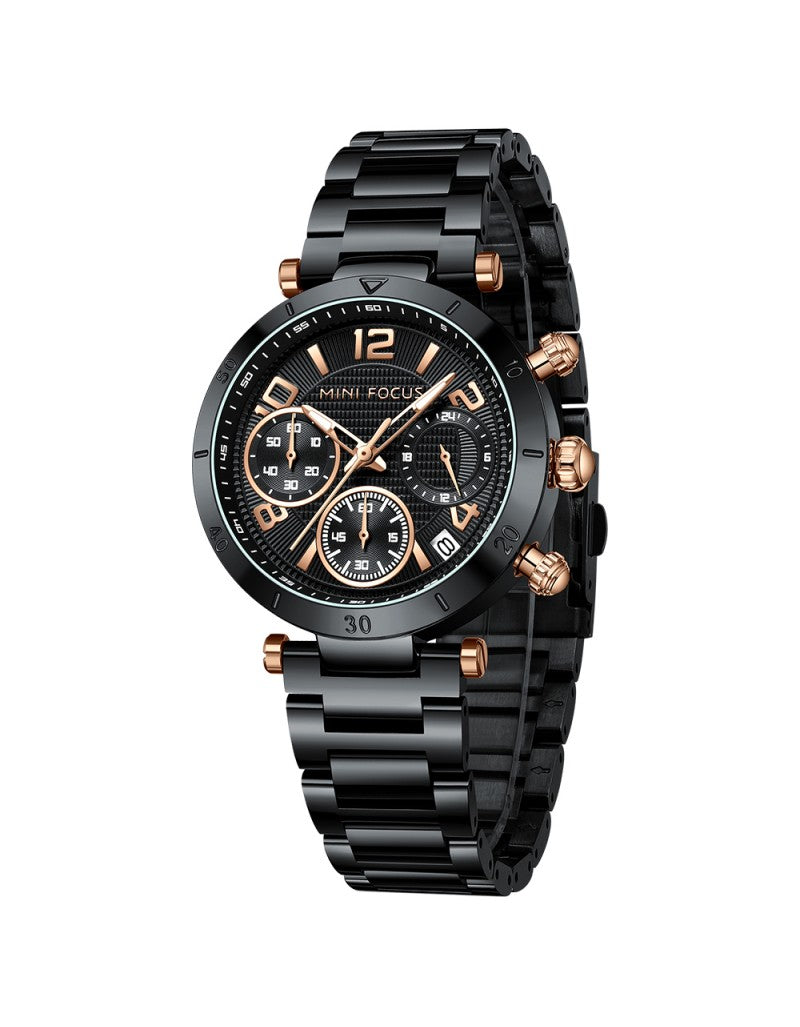Montre Homme Chronographe Mini Focus MF0489L – Cadran Vert, Acier Inoxydable, 3ATM