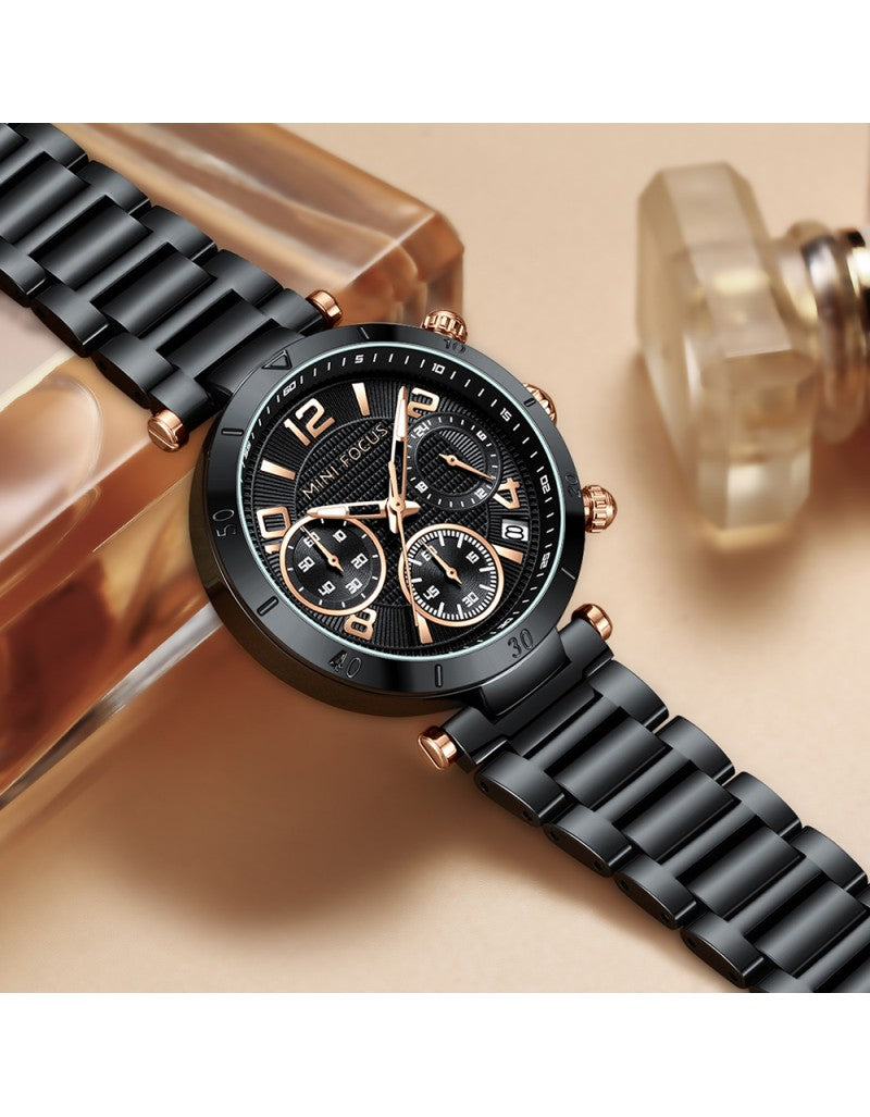 Montre Homme Chronographe Mini Focus MF0489L – Cadran Vert, Acier Inoxydable, 3ATM