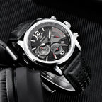 Montre Homme Chronographe BENYAR – Bracelet Cuir, Style Militaire