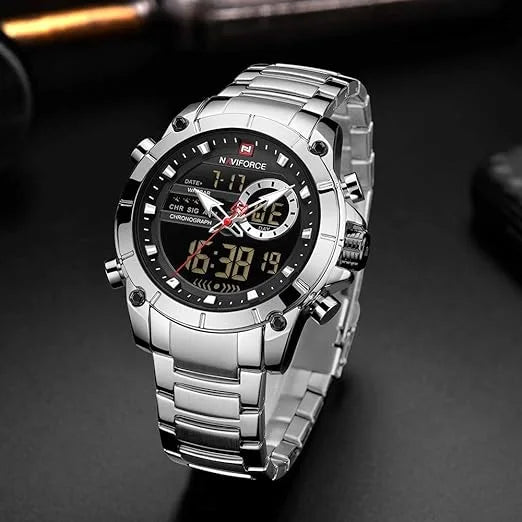 NAVIFORCE NF9163 – Montre Homme Luxe Étanche Acier Inoxydable