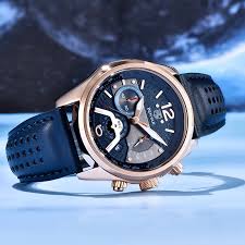 Montre Homme Chronographe BENYAR – Bracelet Cuir, Style Militaire