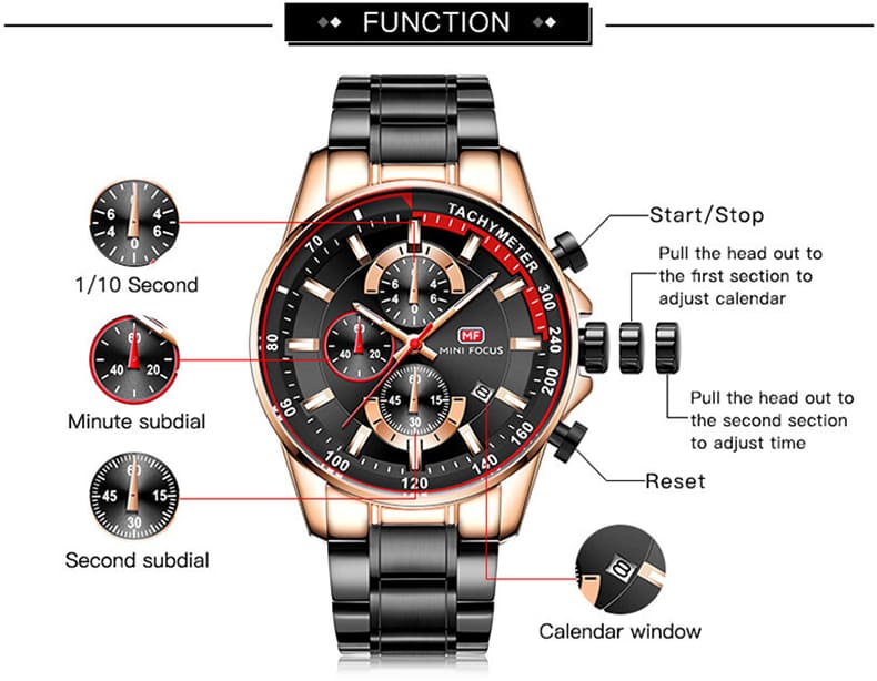 Montre Homme Chronographe Mini Focus MF0218G – Acier Inoxydable