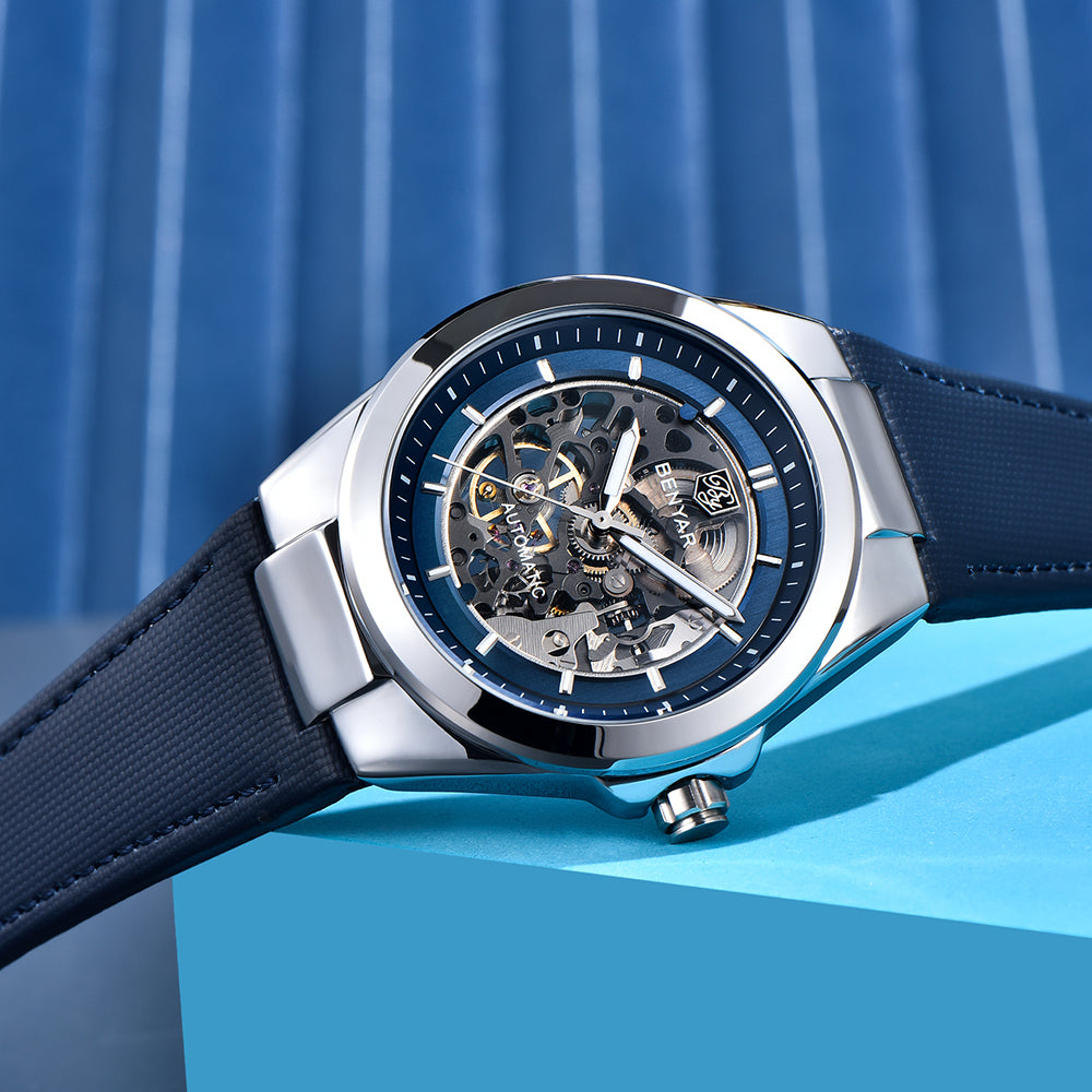 BENYAR BY-5207 – Montre Homme Mécanique Skeleton Lumineux 50M Waterproof