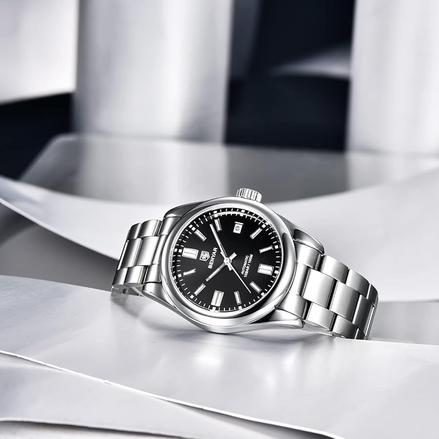 BENYAR Automatic — Montre Homme Acier Inoxydable 100M