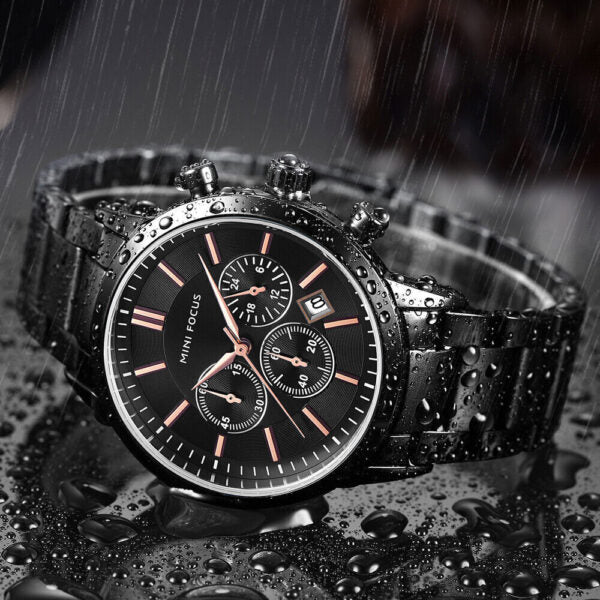 MINI FOCUS MF50 – montre chronographe de luxe Noire
