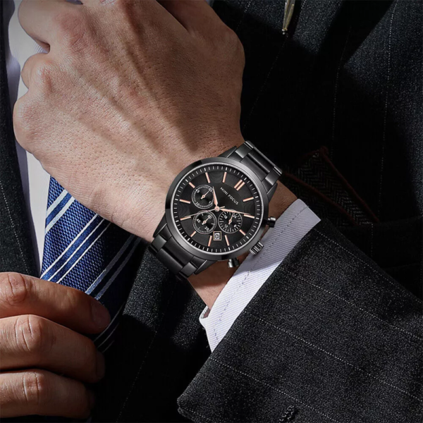 MINI FOCUS MF50 – montre chronographe de luxe Noire